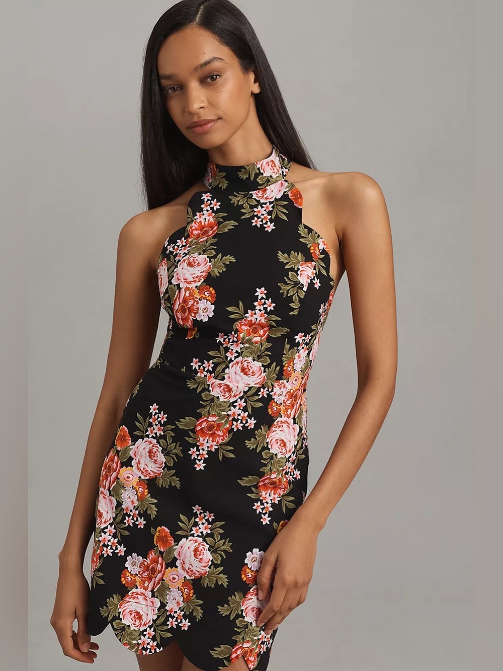 NWT By Anthropologie Halter Scallop Mini Dress